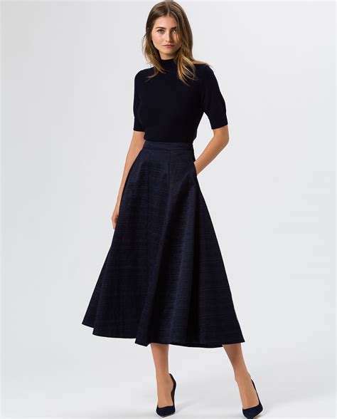 navy blue full midi skirt.